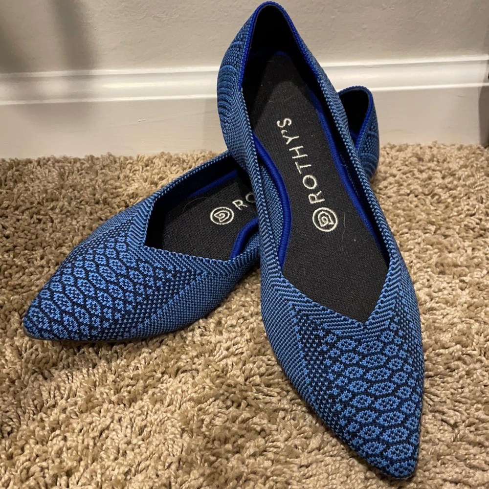 COPY - Rothy’s Blue Python Pointed Flats